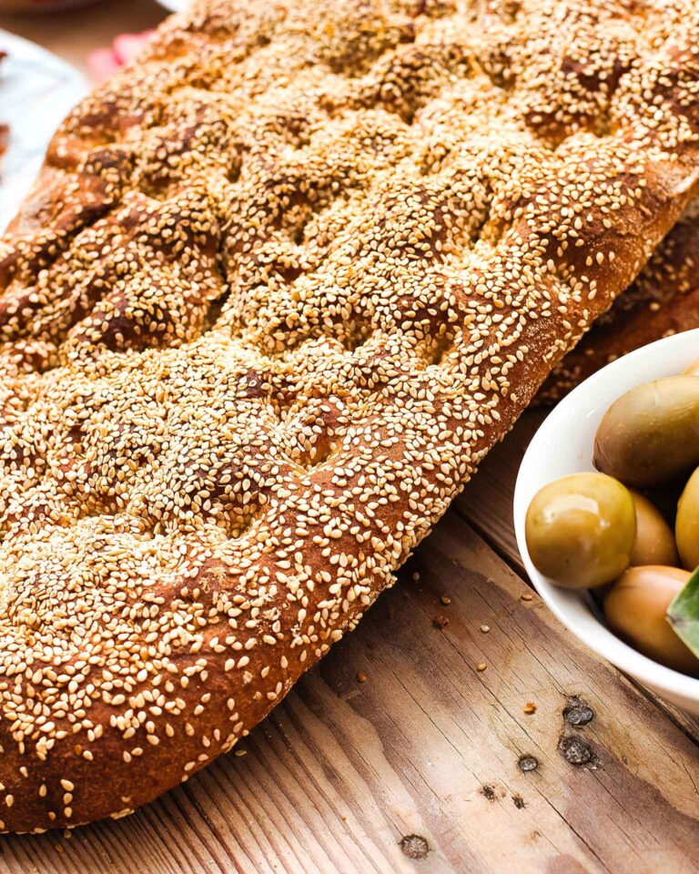 Sesame and honey foccacia